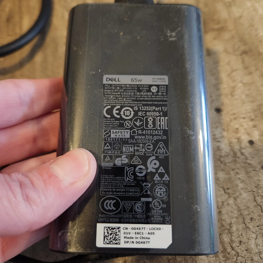 Dell 65W Charger LA65NM191 Original Power Adapter with Power Cord